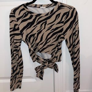 Tiger print sweater top